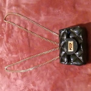 Metallic Classic Mini Purse in black